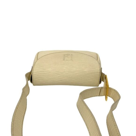Fendi Vintage FF Logo Epi Leather Genuine Leather Shoulder Bag Pochette Sacoche - Picture 4 of 10